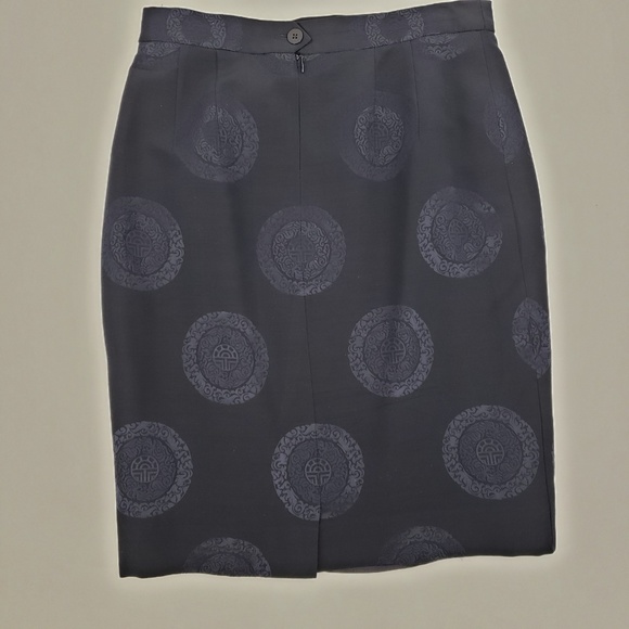 VTG Louis Feraud Silk & Wool Navy Pencil Skirt 14 - Picture 5 of 7